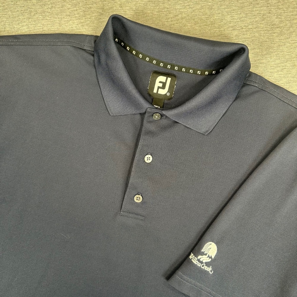 FootJoy Polo Shirt Mens XL Navy Blue Willow Creek Golf ProDry Performance Pique